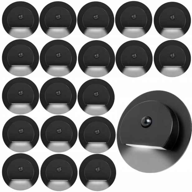 20x Schodišťová Lampa Svítidlo Na Schody Led 230V Senzor Pohybu Soumraku