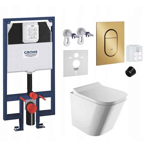 7v1 Podomítkový Wc set s podstavcem Grohe Slim Wc mísa Rim Omnires tlačítko