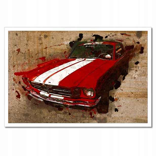 Plakáty v rámu 60x40 Červený Ford Mustang Usa