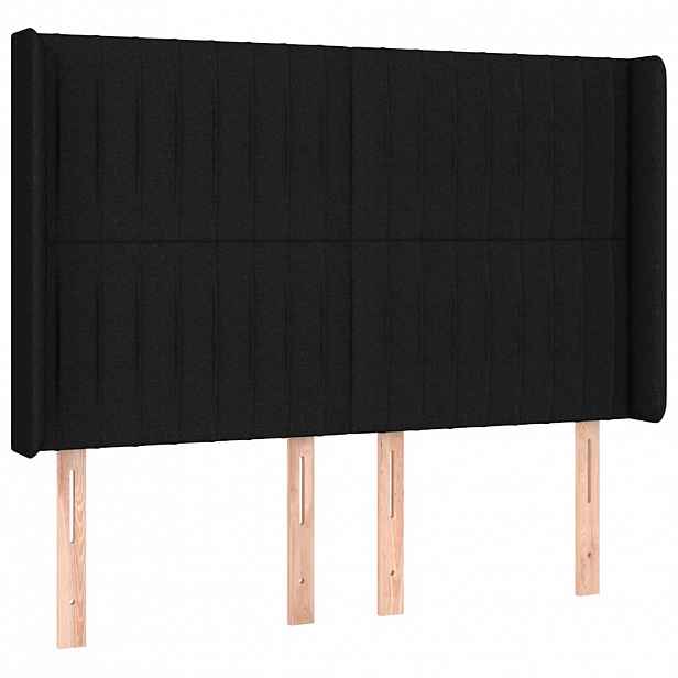 vidaXL Čelo postele typu ušák černé 147x16x118/128 cm textil