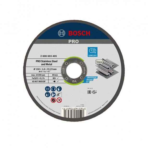 Bosch - Řezný kotouč na nerezovou ocel 150x22,23 mm 2608603405