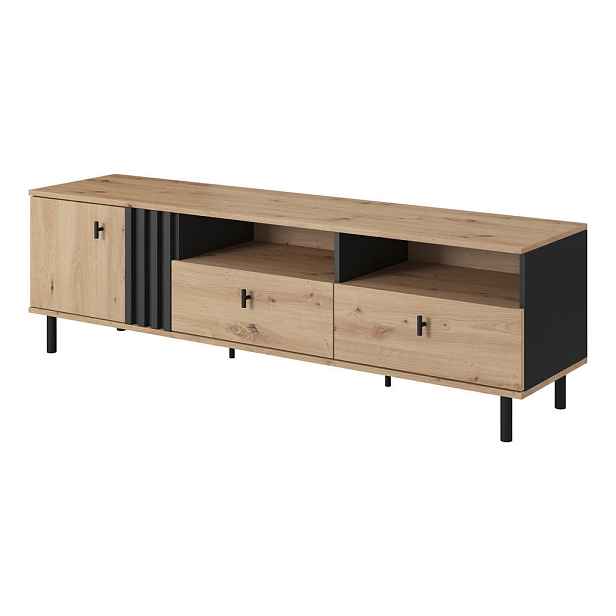 MASSENO TV STOLEK MADDALENA, 165,1x40x49,2 cm s 2 zásuvkami, počet dvířek: 1, antracitový