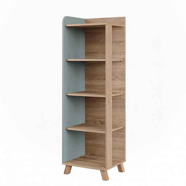 Vicco KOUPELNOVÁ POLIČKA Karen Sonoma/modrá 40 x 128 cm se 4 přihrádkami