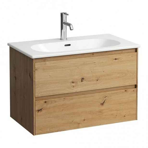 Koupelnová skříňka s umyvadlem Laufen Lau 80x52,5x45,5 cm divoký dub H8600872671041