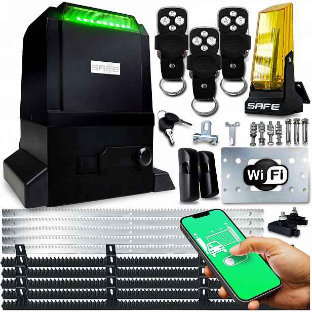 Set Pohon Pro Posuvnou Bránu 800 kg 3 ovladače 5 X Wifi automatová lišta