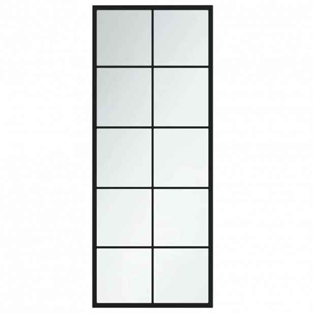 vidaXL Nástěnné zrcadlo černé 100 x 40 cm kov