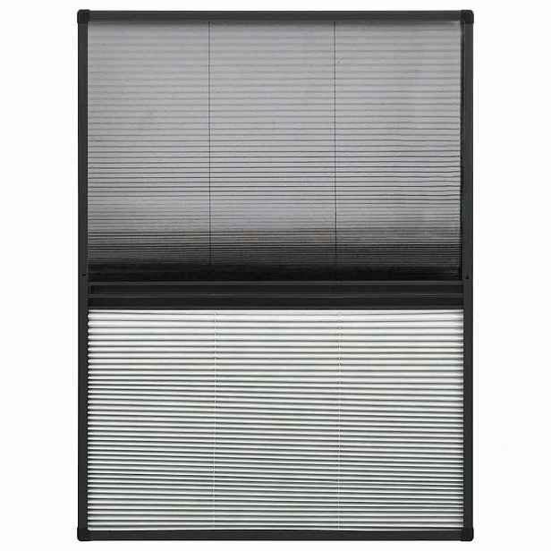 vidaXL Plisovaná okenní síť proti hmyzu se zástěnou hliník 80 x 120 cm