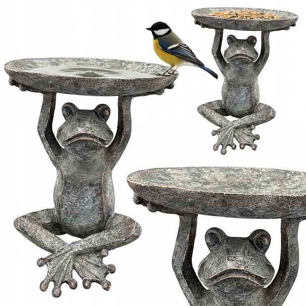 Zahradní napáječka Žaba dekorativní figurka na vodu Zrno 29,5 cm Krmítko