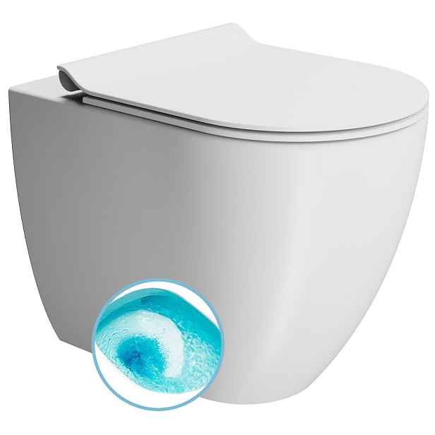GSI PURA WC mísa stojící, Swirlflush, 36x55cm, spodní/zadní odpad, bílá dual-mat