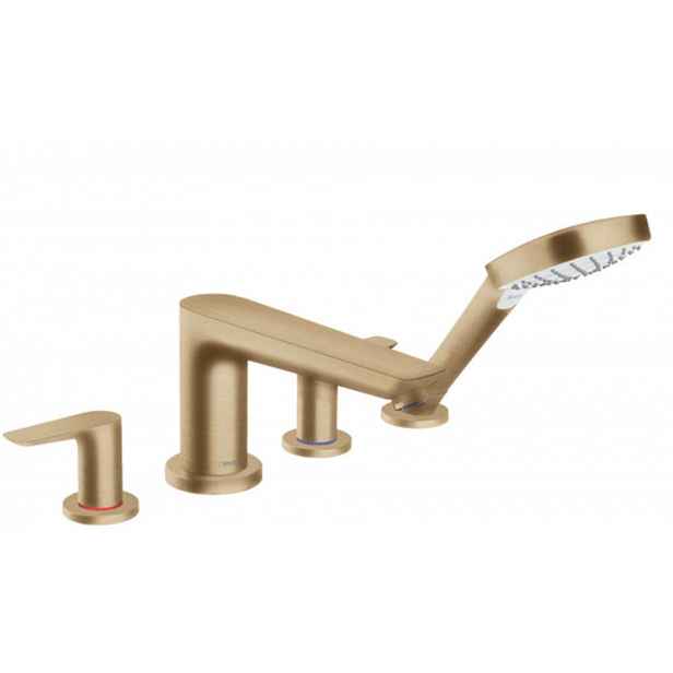Hansgrohe Talis E - Vanová baterie na okraj vany, 4-otvorová instalace, kartáčovaný bronz 71748140