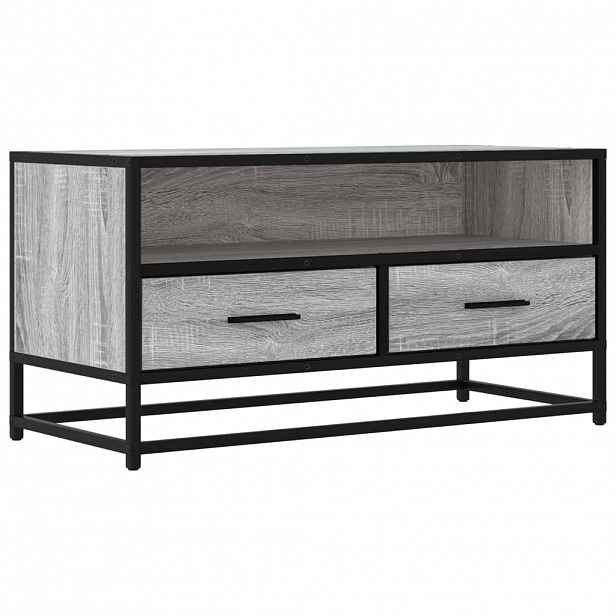 vidaXL TV skříňka šedá sonoma 80 x 34,5 x 40 cm kompozitní dřevo a kov