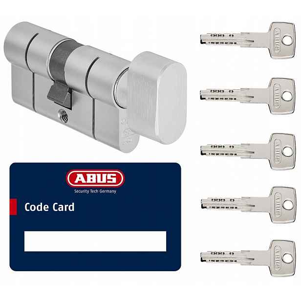 Vložka s knoflíkem Abus KD10PS Np 45/30G, 5 klíčů, kódová karta, nikl