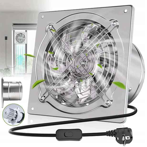 Výkonný Odtahový Ventilátor 150 mm 525 M³/h Do Kuchyně Koupelny Sklepní Garáže