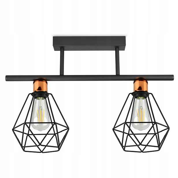 Závěsná lampa Lustr Stropní Svítidlo Diamant Měď Led