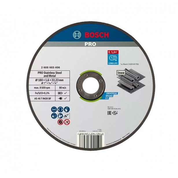 Bosch - Řezný kotouč na nerezovou ocel 180x22,23 mm 2608603406