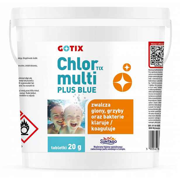 Chlór do bazénu Multifunkční vířivé tablety Chemie 3kg 20g MultiPLUS