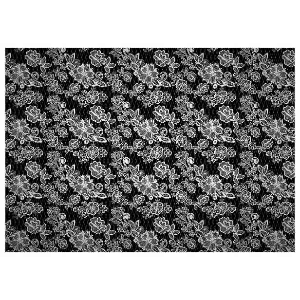 Fototapeta Černé růže a krajky elegantní květinový vzor 208x146 lepidlo