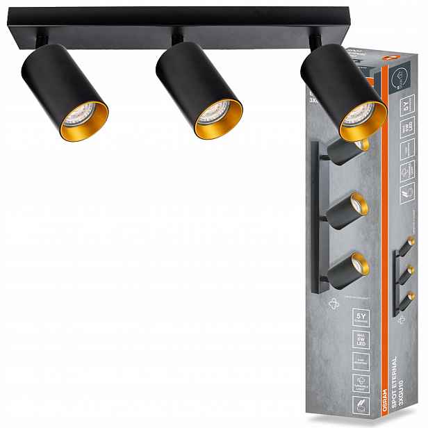 Led Spot Eternal 3XGU10 Bk/gd