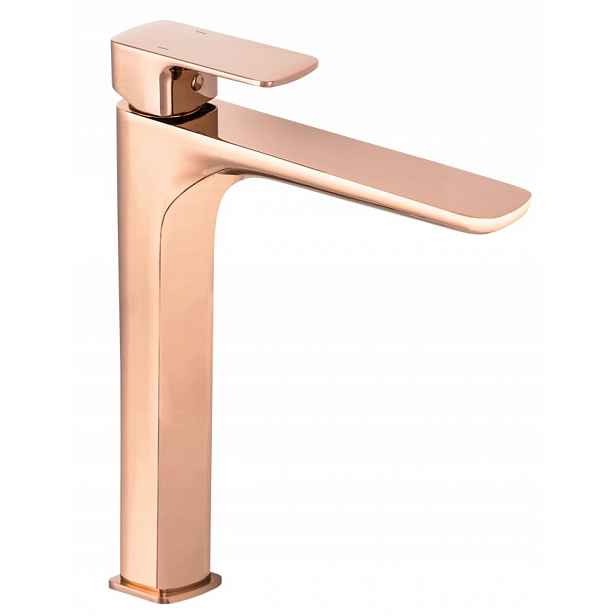 Cubic Vysoká Zlatá Rosegold Umyvadlová Baterie