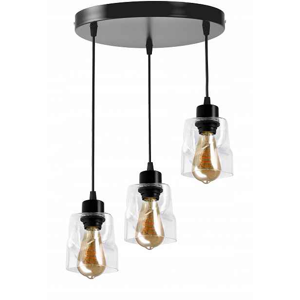 Stropní Svítidlo Stropní Svítidlo Led E27 3x E27 Skleněný rolovací Čtverec Průhledný
