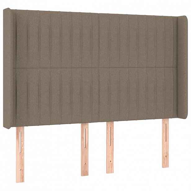 vidaXL Čelo postele typu ušák taupe 147x16x118/128 cm textil