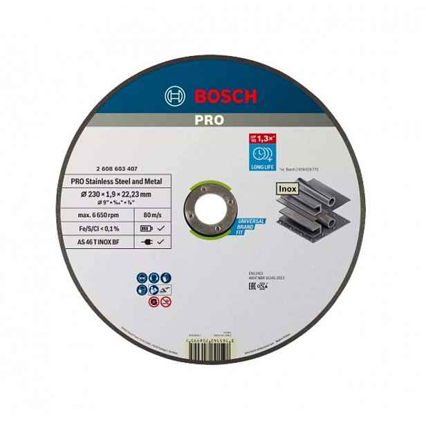 Bosch - Řezný kotouč na nerezovou ocel 230x22,23 mm 2608603407