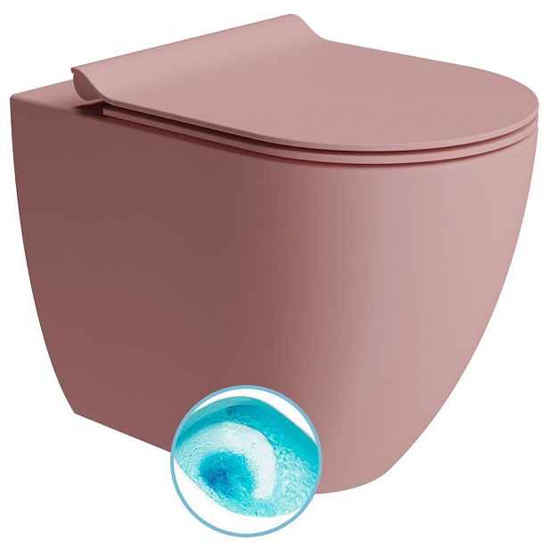 GSI PURA WC mísa stojící, Swirlflush, 36x55cm, spodní/zadní odpad, blush dual-mat