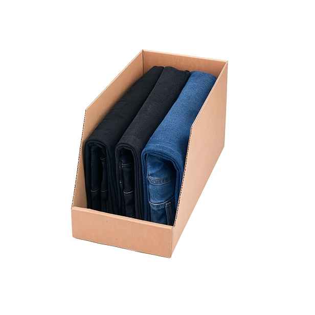 KARTON PAK Úložné boxy na oblečení, organizéry do skříně EKO KARTON 18x40x21 - zkosený
