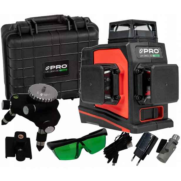 Křížový Rovinný Laser Pro LK-360.3DG Zelený
