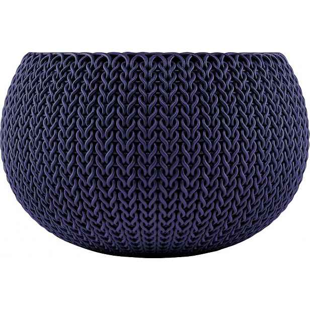 RojaPlast Plastový květináč COZIES KNIT S v tmavě fialové barvě