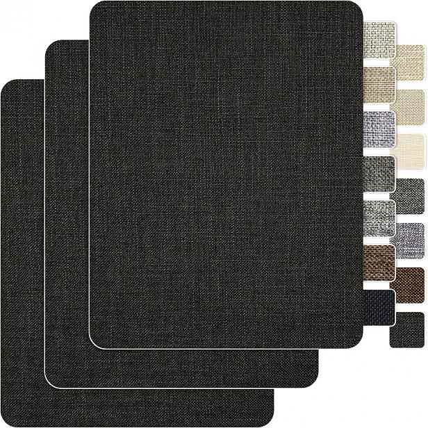 TEMU Záplatovací látka na opravu pohovky z jemného lnu, 3 ks samolepicích záplat z lněné látky o rozměrech 20,5 x 28 cm, vhodné pro nábytek, pohovky,