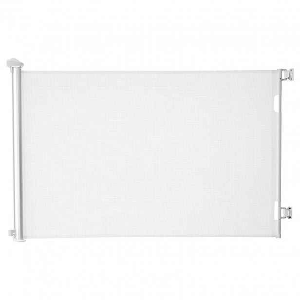 Ochranná zábrana pro děti, schody psa, rolovací, 145 cm 98 cm, bílá