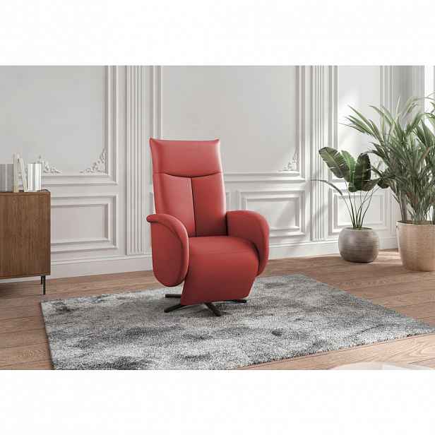 Sit & More RELAXAČNÍ KŘESLO, kůže, červená