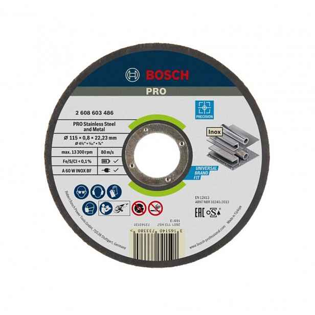 Bosch - Řezný kotouč na nerezovou ocel 115x22,23 mm 2608603486