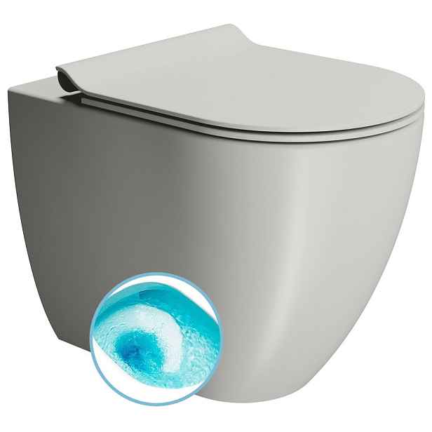 GSI PURA WC mísa stojící, Swirlflush, 36x55cm, spodní/zadní odpad, cenere dual-mat