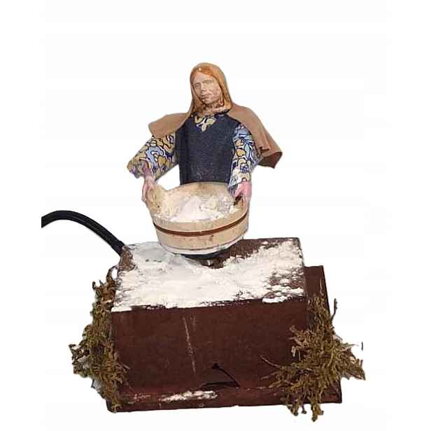 Pohyblivá Figura Do Betlému 'Žena prosévající mouku' pro figurky 12 cm