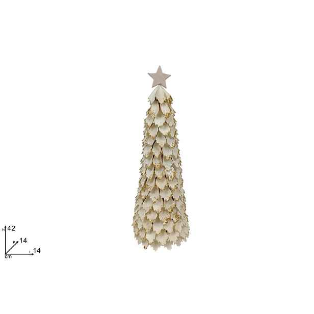 PROHOME - Stromeček 42cm bílý třpytky