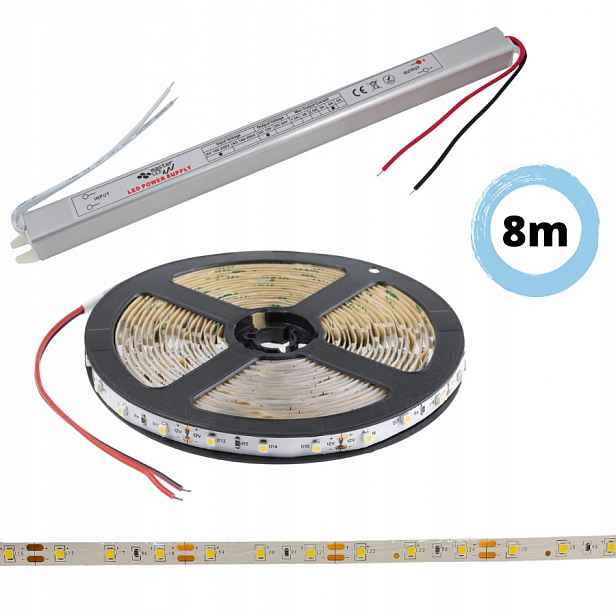 Set 8 m Led pásek Premium bílý studený 12V