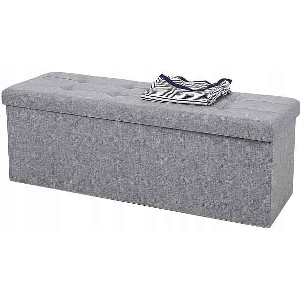 Taburet prošívaná šedá Loft 110 cm