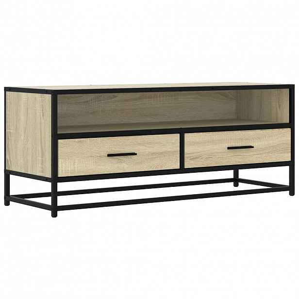 vidaXL TV skříňka dub sonoma 100 x 34,5 x 40 cm kompozitní dřevo a kov