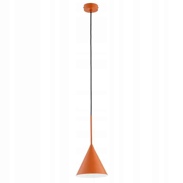 Závěsná lampa oranžová kuželovité stínidlo 1xE27 15W Fabo Alfa