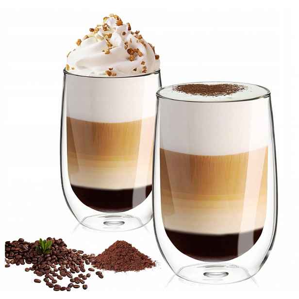 autsel sklenice 2 kusy doule wall cup 12 oz 350 ml pro cappuccino na kávu