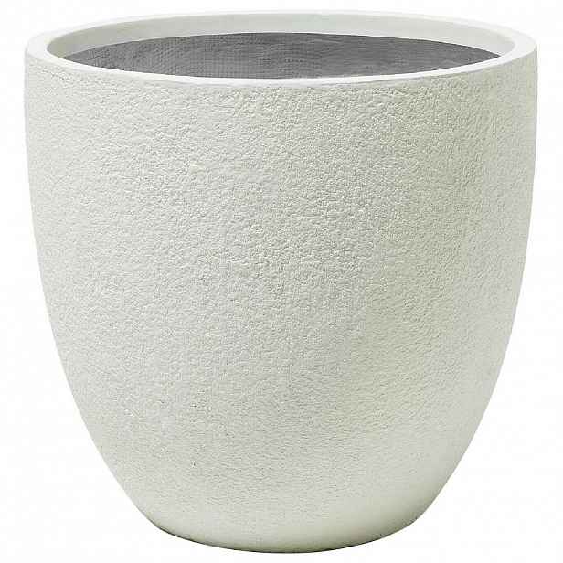 Beliani KVĚTINÁČ krémově bílý kulatý 55/55/53 cm Kannia