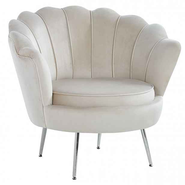 Elegantní křeslo THIAGO - béžové / stříbrné nožky