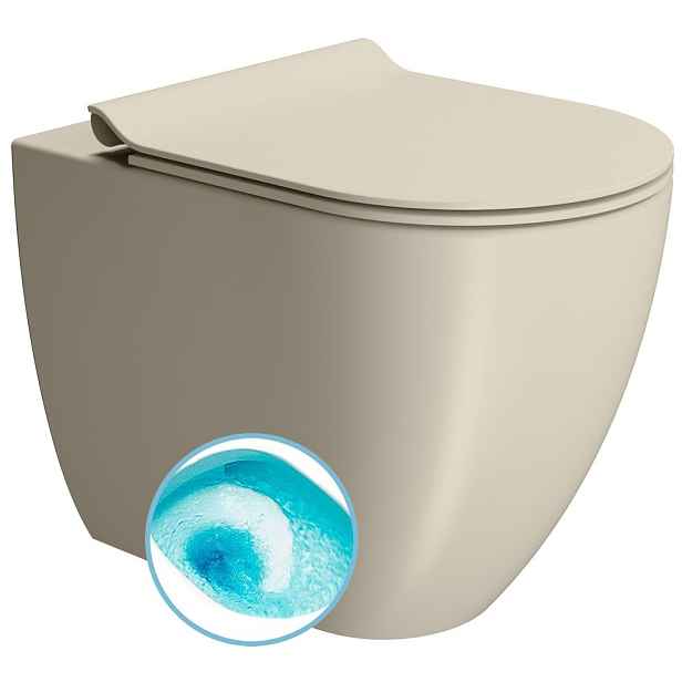 GSI PURA WC mísa stojící, Swirlflush, 36x55cm, spodní/zadní odpad, creta dual-mat