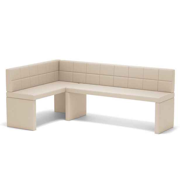 Idohome ROHOVÁ LAVICE MELVIN levá ekokůže, 142/196 cm, béžová