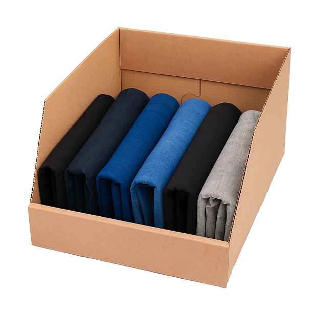 KARTON PAK Úložné boxy na oblečení, organizéry do skříně EKO KARTON 27x40x21 - zkosený