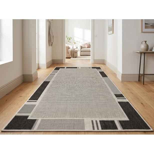 Koberec Flex 67x200 cm, šedá geometrie