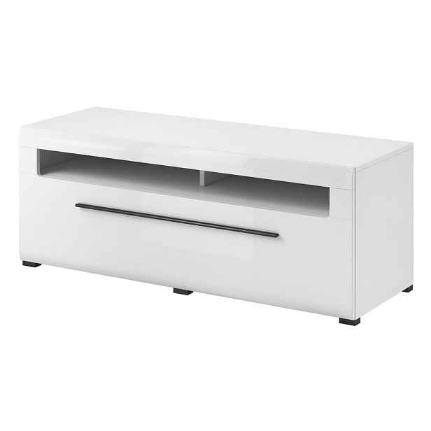 MASSENO TV STOLEK TULLIA, 140x50x52 cm s 2 zásuvkami, bílý