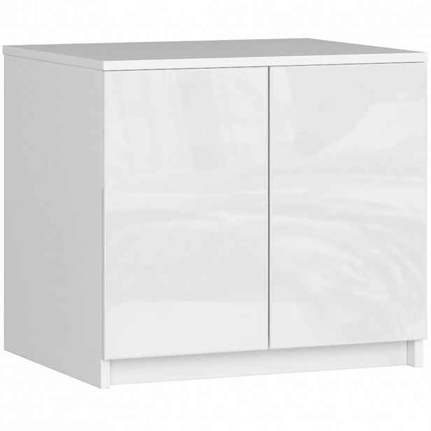 Nástavec na skříň LOTA - bílý / bílý lesklý